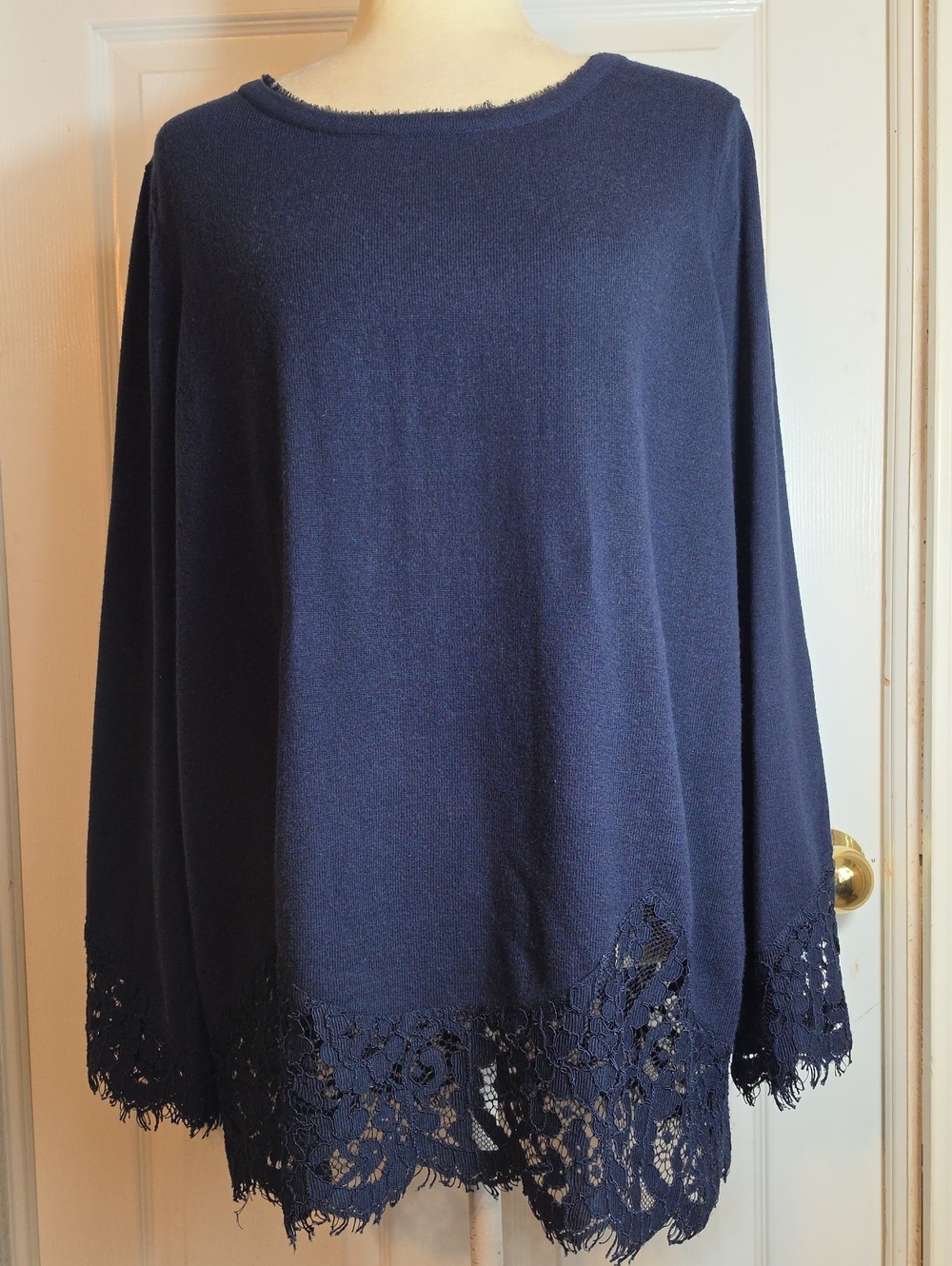 Soft Surroundings Lace Trimmed Sweater